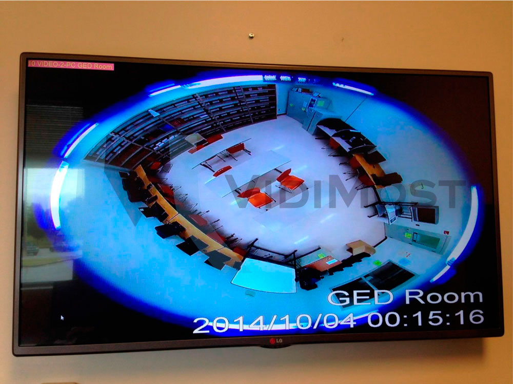 Изображение комнаты для занятий с ip-видеокамеры Geovision Fisheye