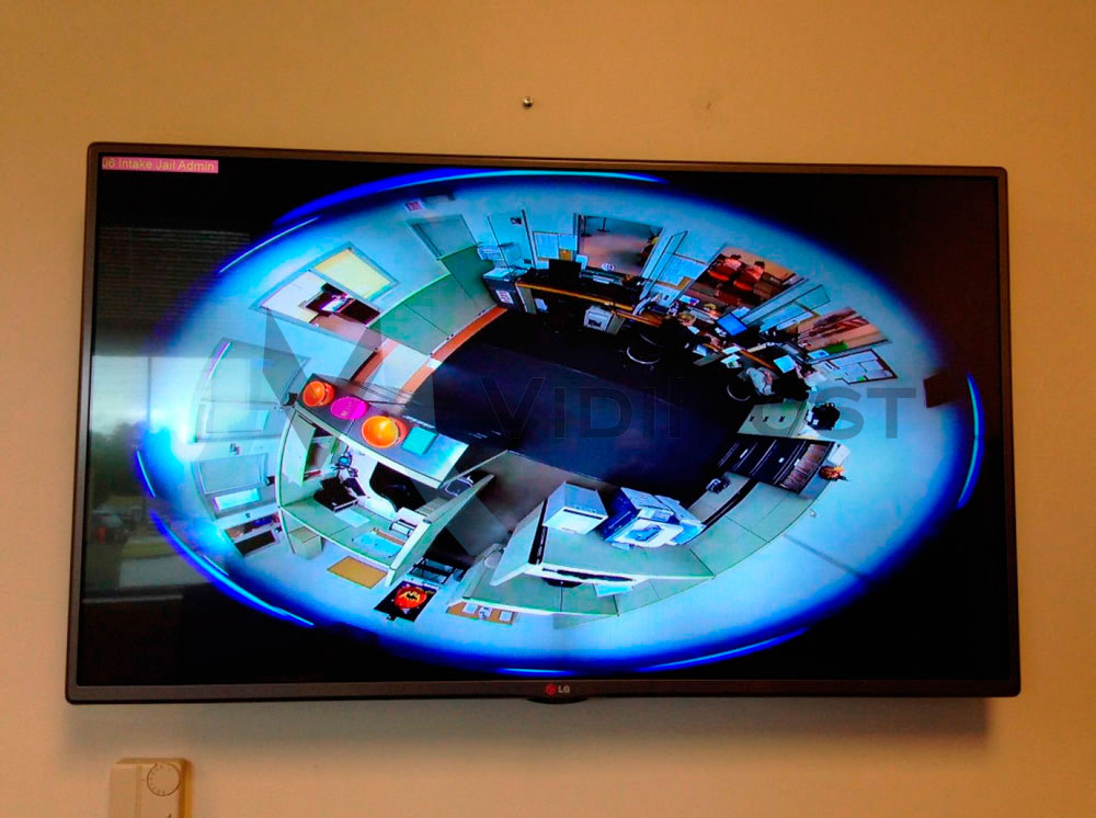 Изображение из офисного помещения с камеры видеонаблюдения Geovision Fisheye