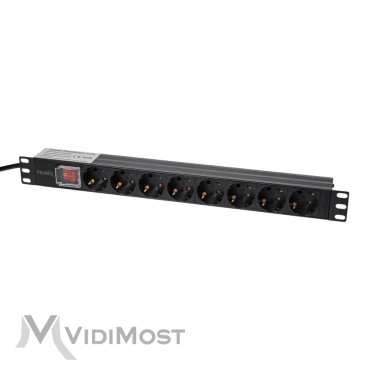 Блок розеток Trinix TRX-PDU/8M-16А Black для комутаційної шафи 19"-1