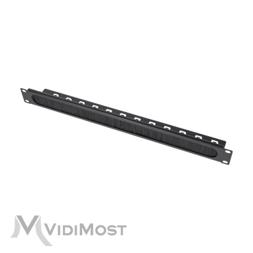 Кабельний організатор Trinix TRX-1U/CM-BH Black з щіткою та кабельними введеннями-1