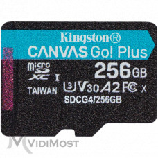 Карта пам`яті MicroSDXC 256GB UHS-I/U3 Class 10 Kingston Canvas Go! Plus R200/W160MB/s (SDCG4/256GBSP) Карта пам`яті MicroSDXC 256GB UHS-I/U3 Class 10 Kingston Canvas Go! Plus R200/W160MB/s (SDCG4/256GBSP)