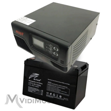 Комплект ДБЖ + АКБ MUST EP20-R1000W + Ritar LFP12.8V100AH G24
