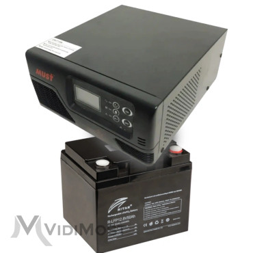 Комплект ДБЖ + АКБ MUST EP20-R600W + Ritar R-LFP12.8V50AH