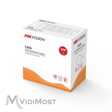 Кабель вита пара Hikvision DS-1LN6UU/CCA CAT6 U/UTP сірий (305м) внутрішній